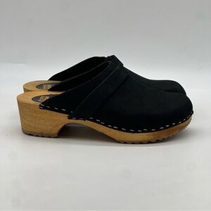 Vollsjö Genuine Leather Wooden Clogs. Size 8